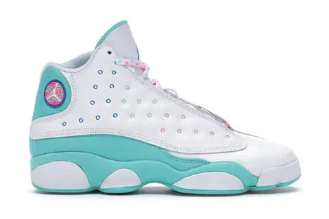 J0RDAN  13 RETRO - WHITE SOAR VERDES ROSAS